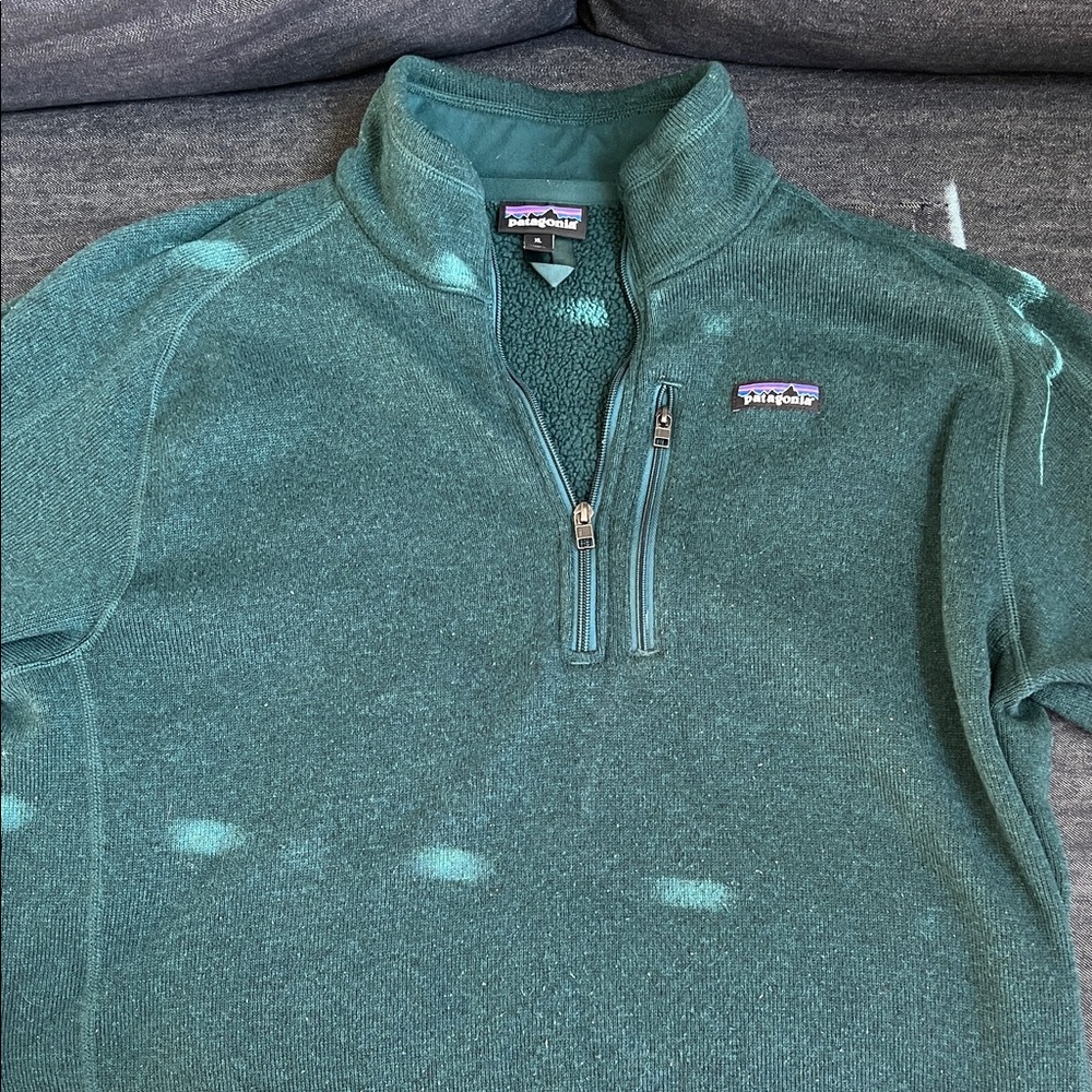 Patagonia Men's Teal Zip-Up Sweater